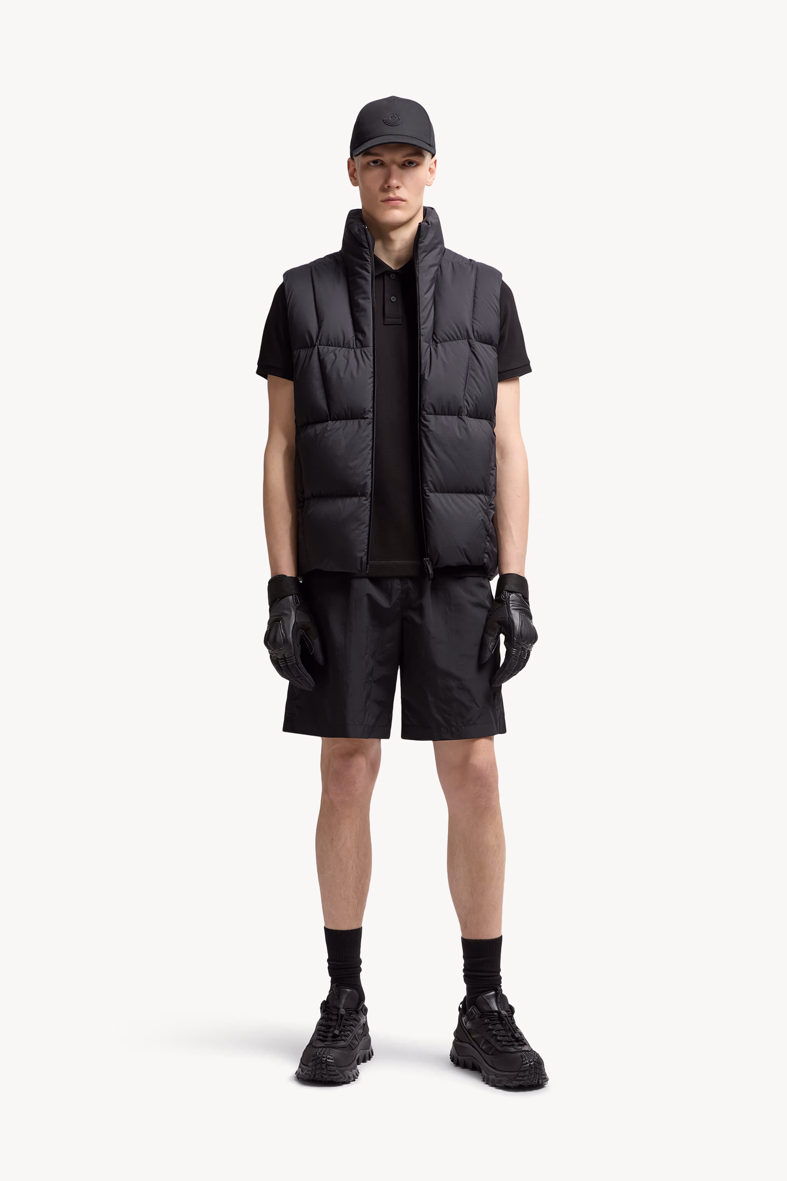 Logo Patch Cotton Piquet Polo Shirt Men Black Moncler 0